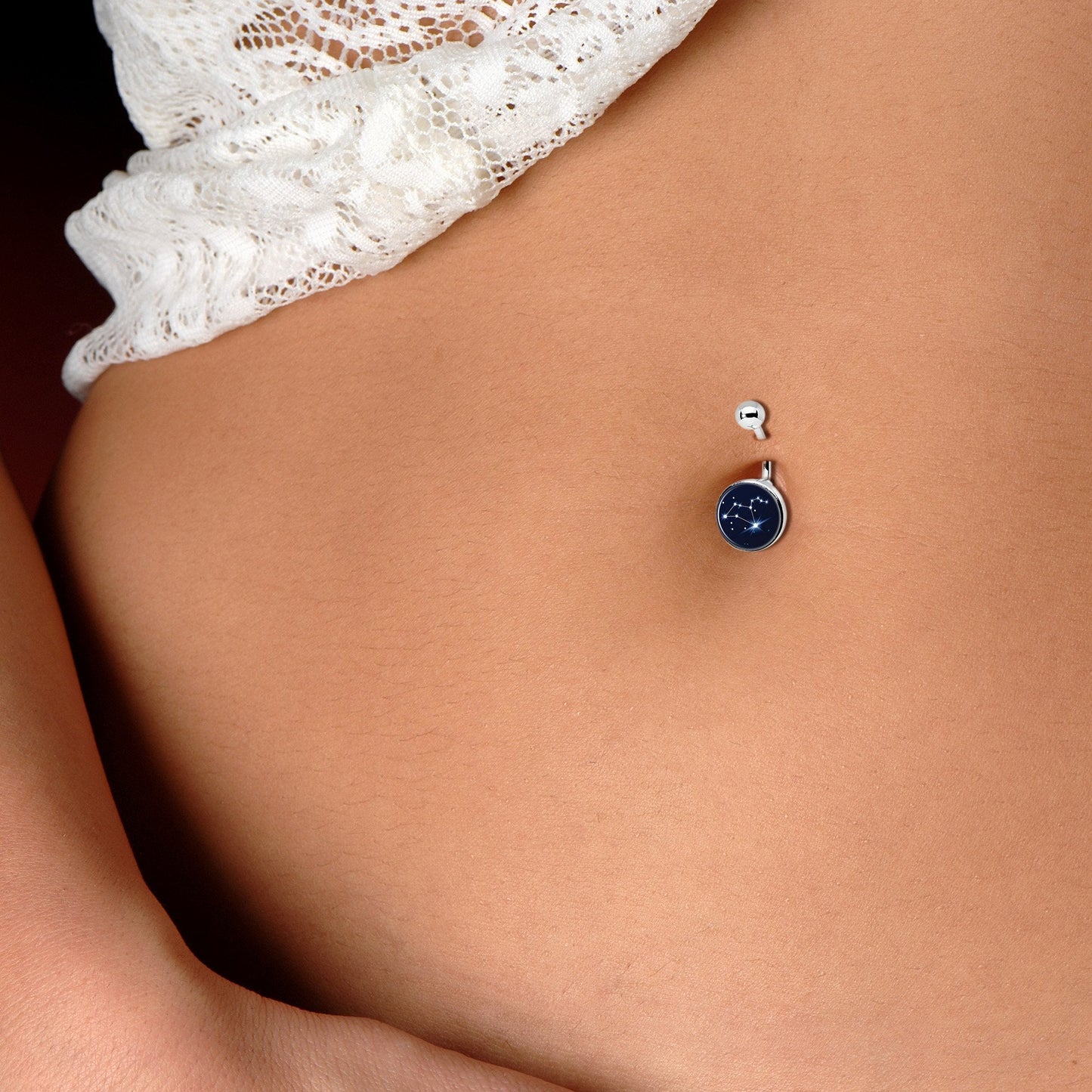 Zodiac Constellation Leo Belly Ring