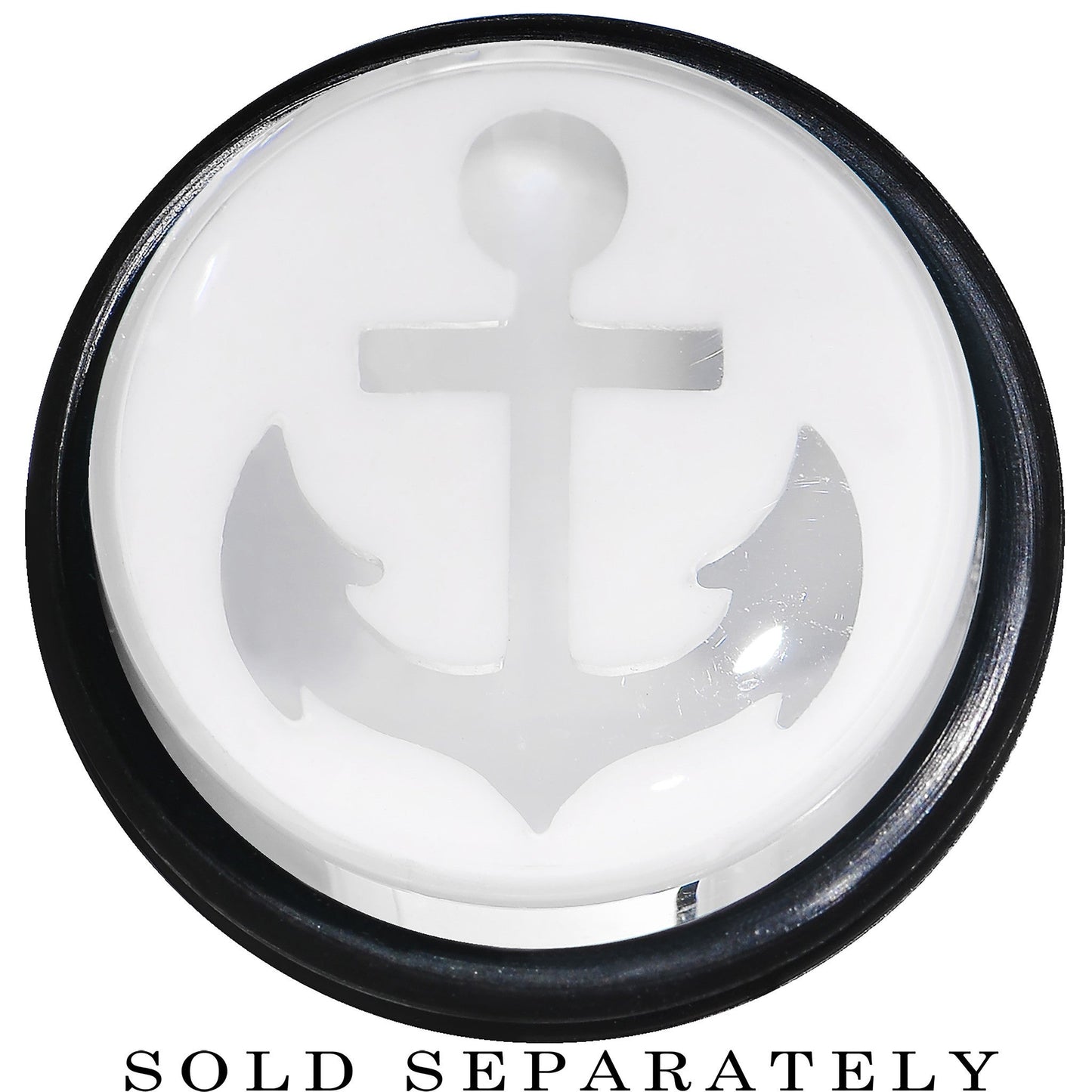 20mm Clear White Acrylic Set Sail Nautical Anchor Taper