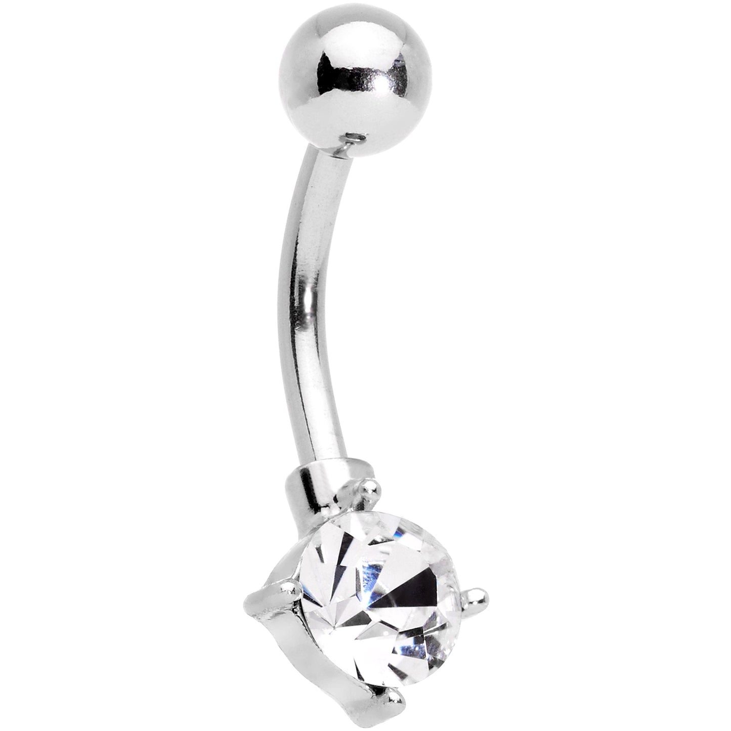 Clear Gem Blue Faux Druzy Rose Gold Tone Crescent Moon Belly Ring Set