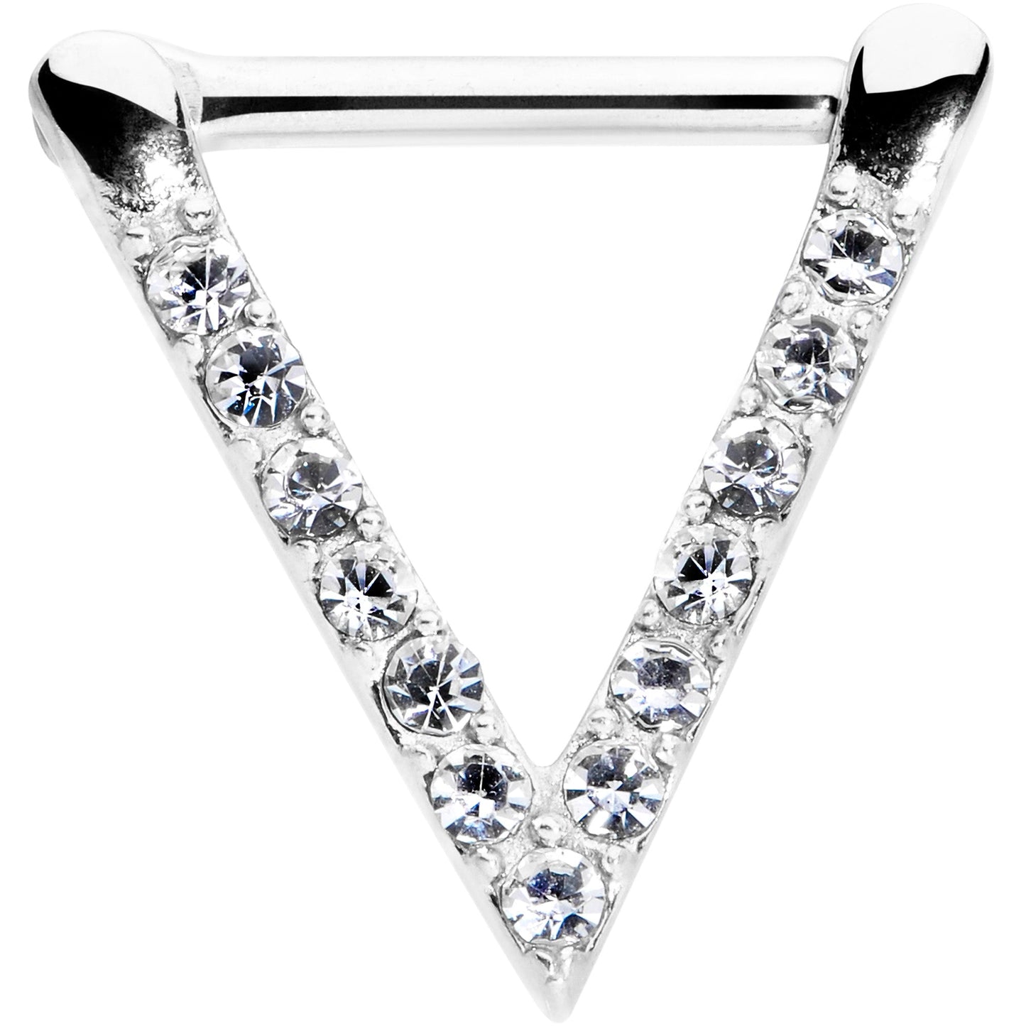 16G 5/16 Clear CZ Gem Sleek Triangle Septum Clicker