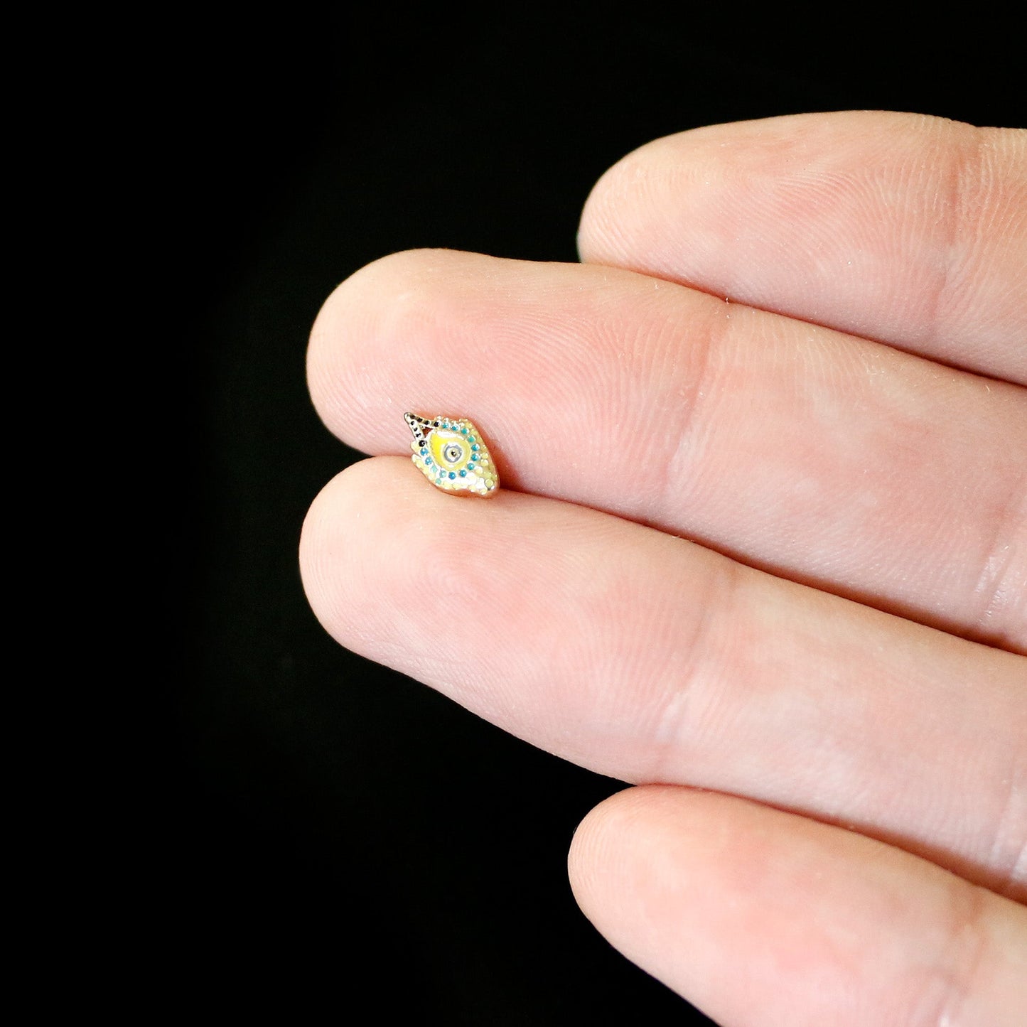 16G 5/16 Gold Tone Bold Peacock Feather Labret Monroe Tragus