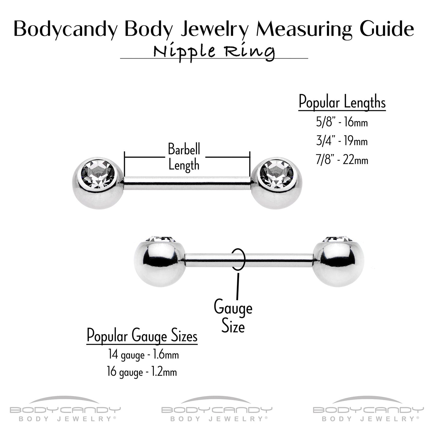14G 5/8 Clear Gem Gold Tone Spider Bat Barbell Nipple Ring Set