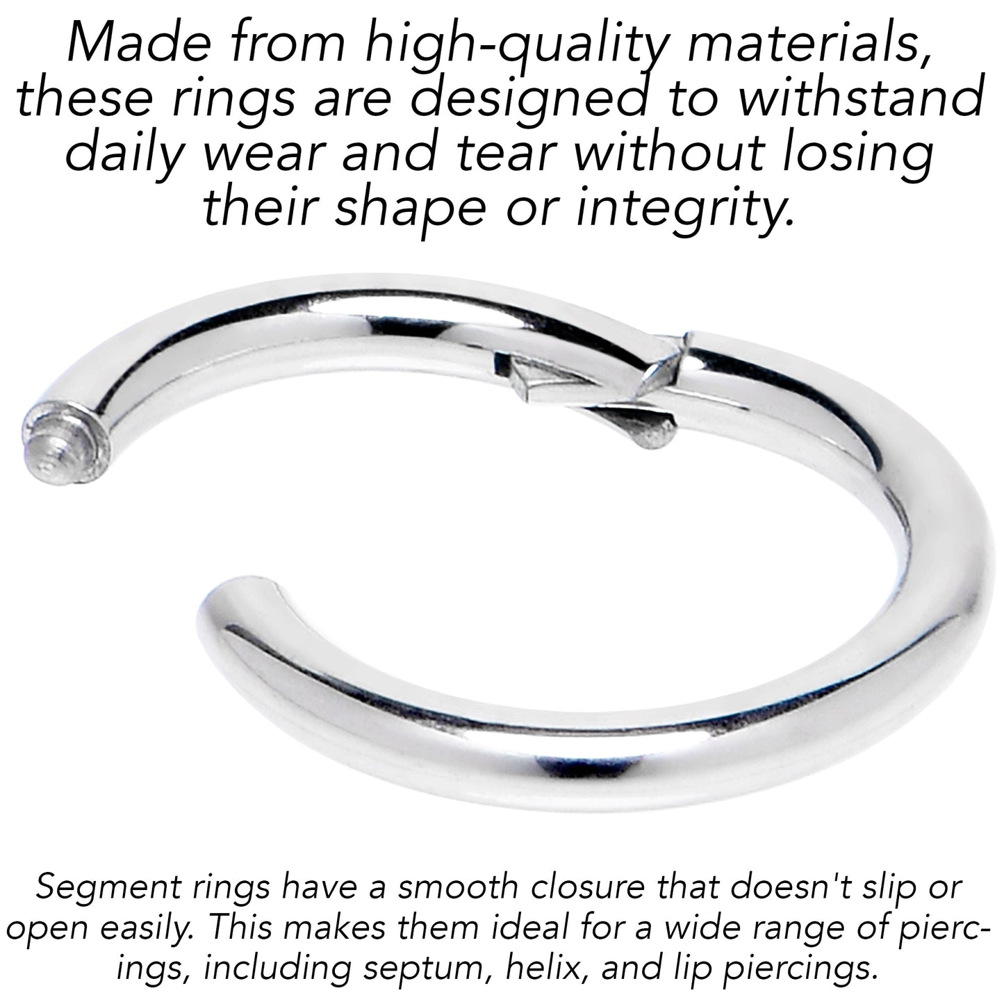 10G 1/2 316L Surgical Steel Precision Hinged Segment Hoop