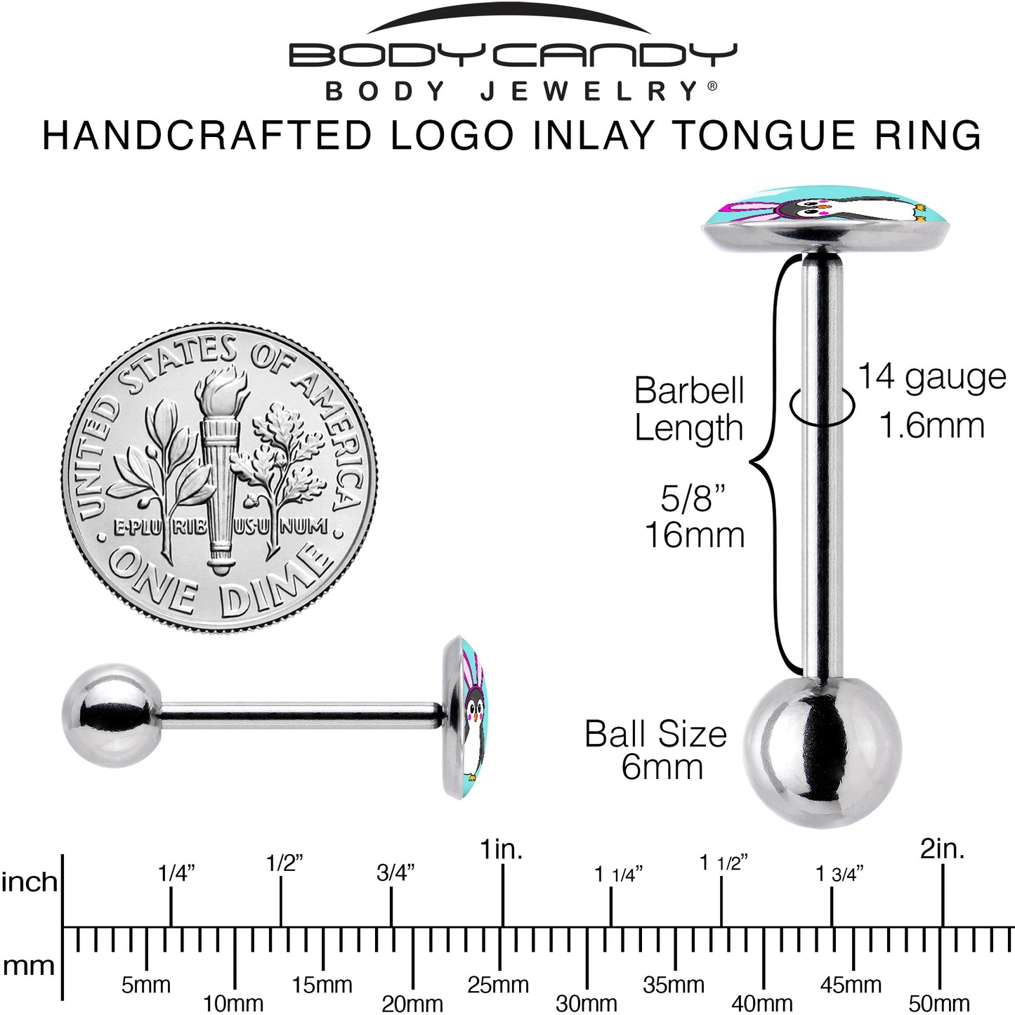 Bunny Penguin Barbell Tongue Ring by Onyx O