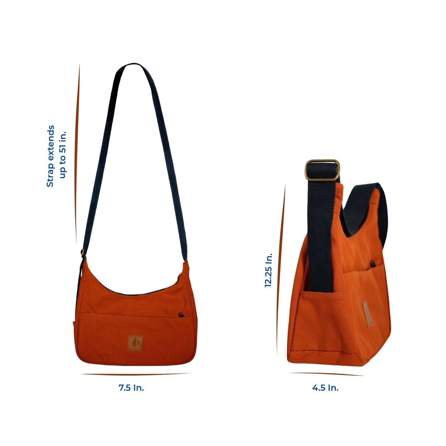 Crescent Canvas Crossbody Shoulder Bag for Women