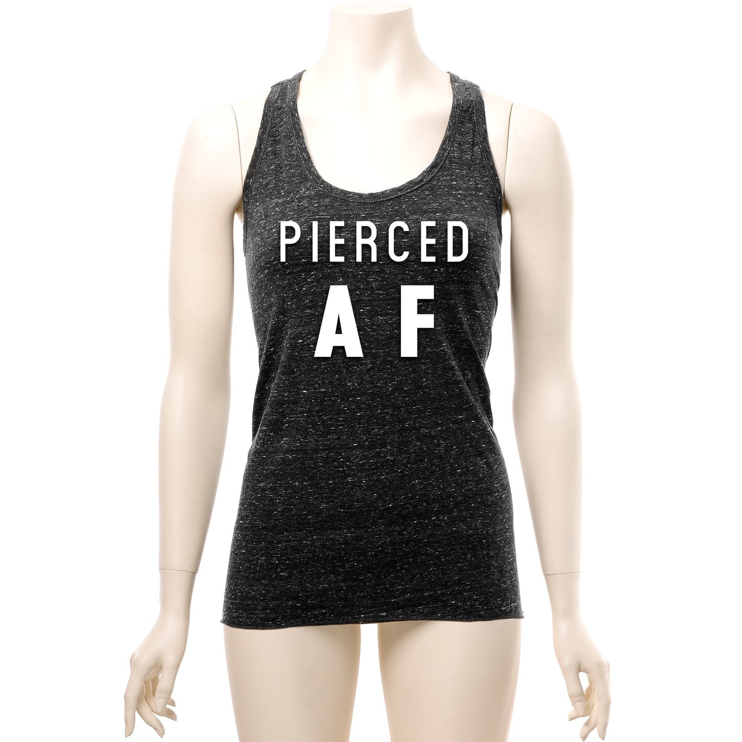 Pierced AF Black Gray Cosmic Twist Back Tank Top