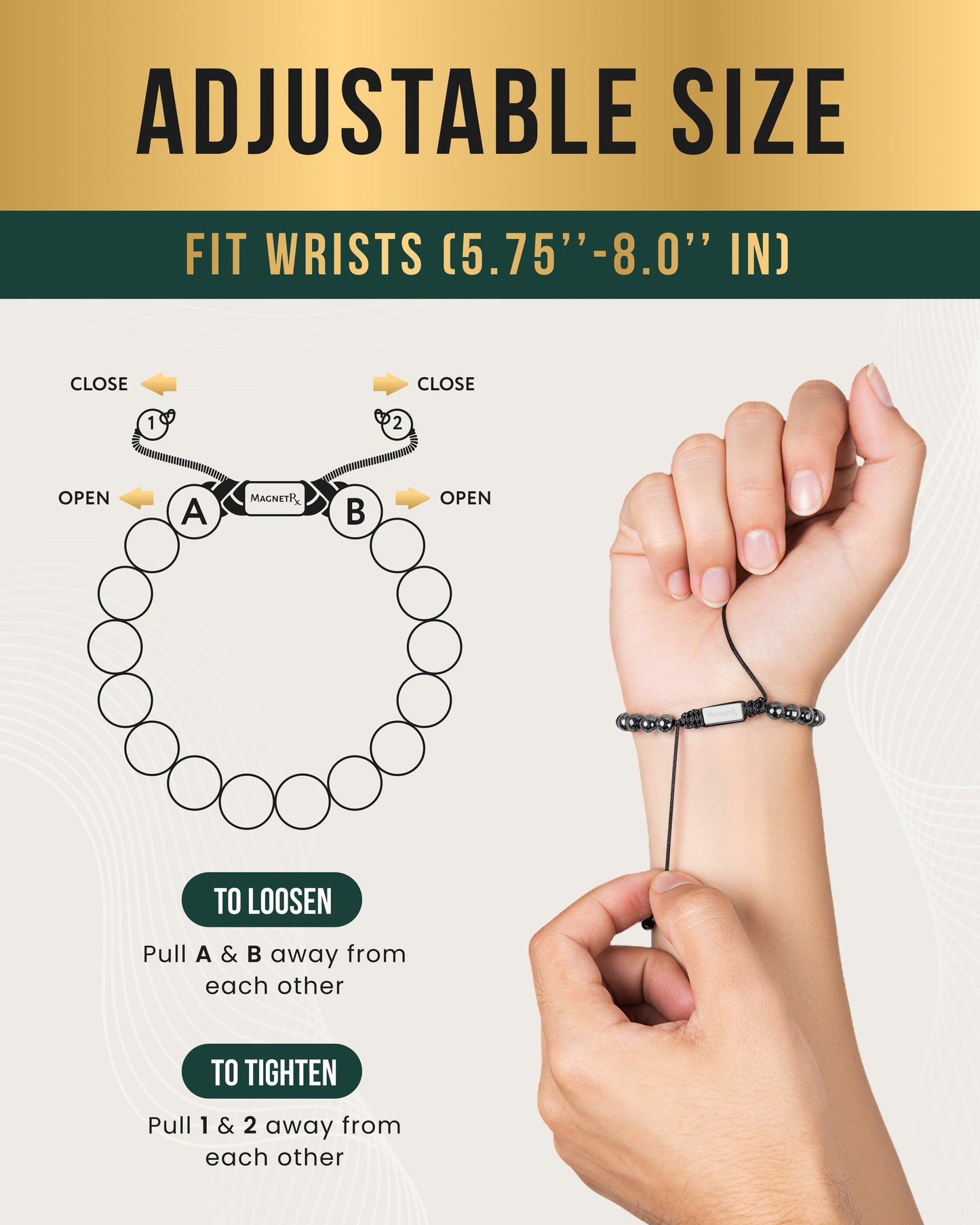 High Power Magnetic Hematite Bracelet Classic 8mm Bead