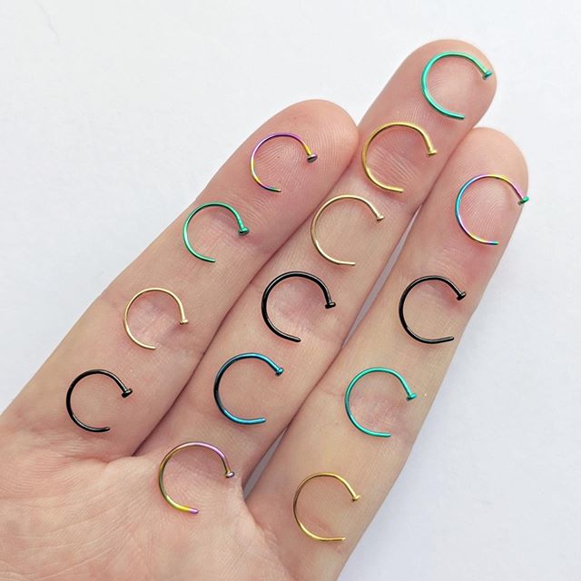 18G 5/16 Purple Anodized Titanium Nose Hoop